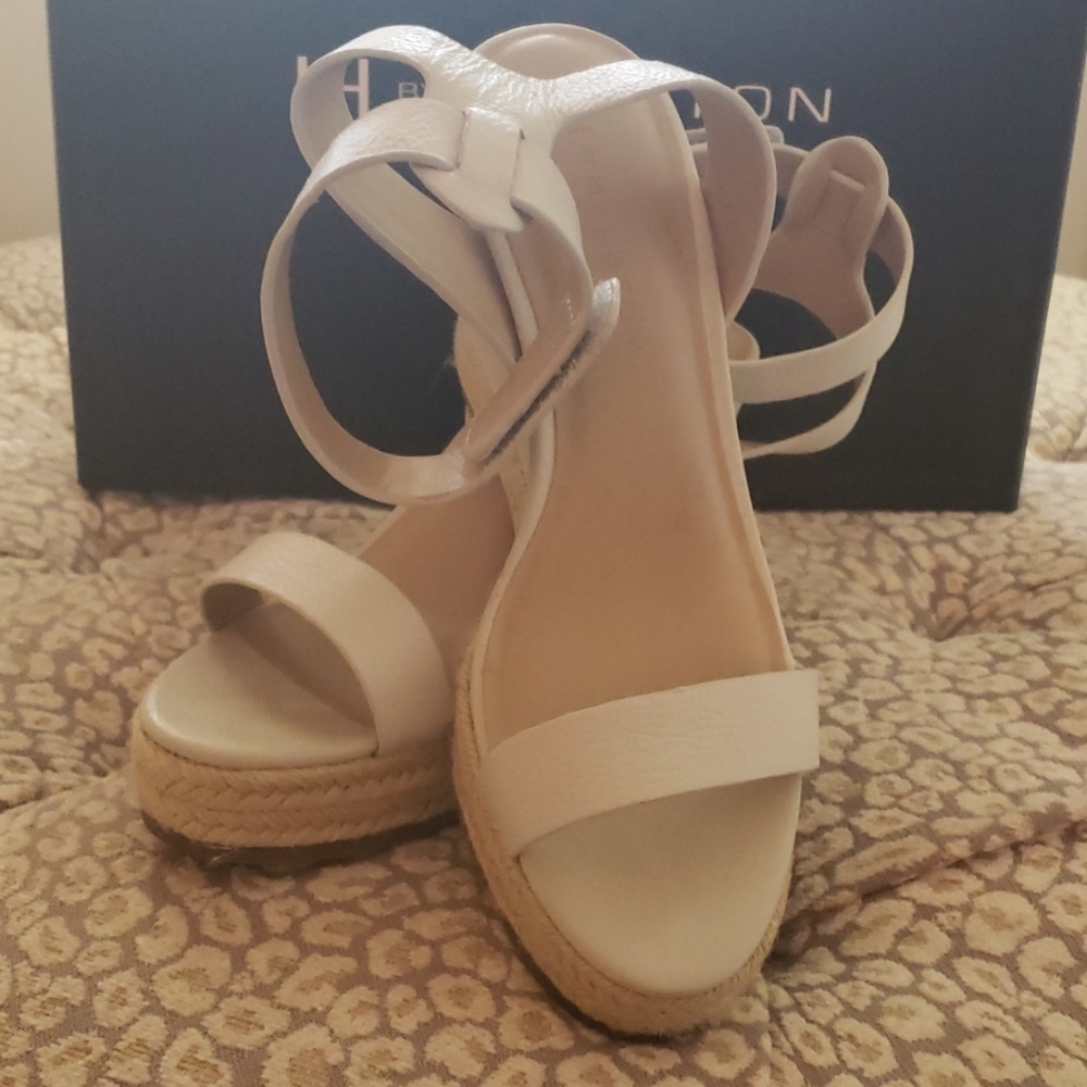 H by Halston parchment colored wedges
